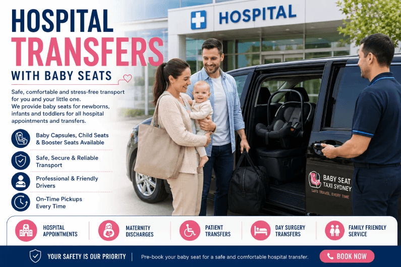 Hospital transfers with baby seats in Sydney